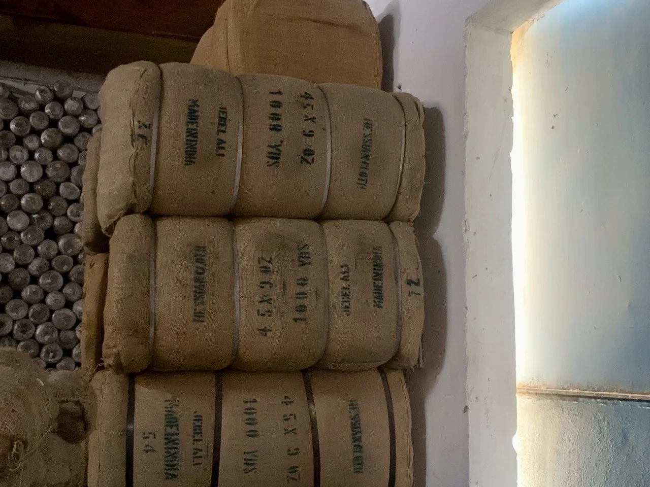 Hessian cloth bale markings black