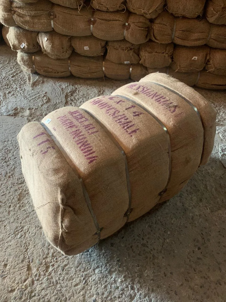 Jute bale close up
